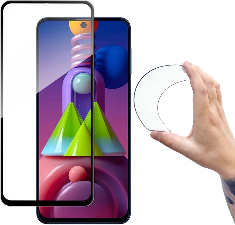 Mbrojtës ekrani Wozinsky Full Cover Flexi Nano Glass me kornizë për Samsung Galaxy M51, zi