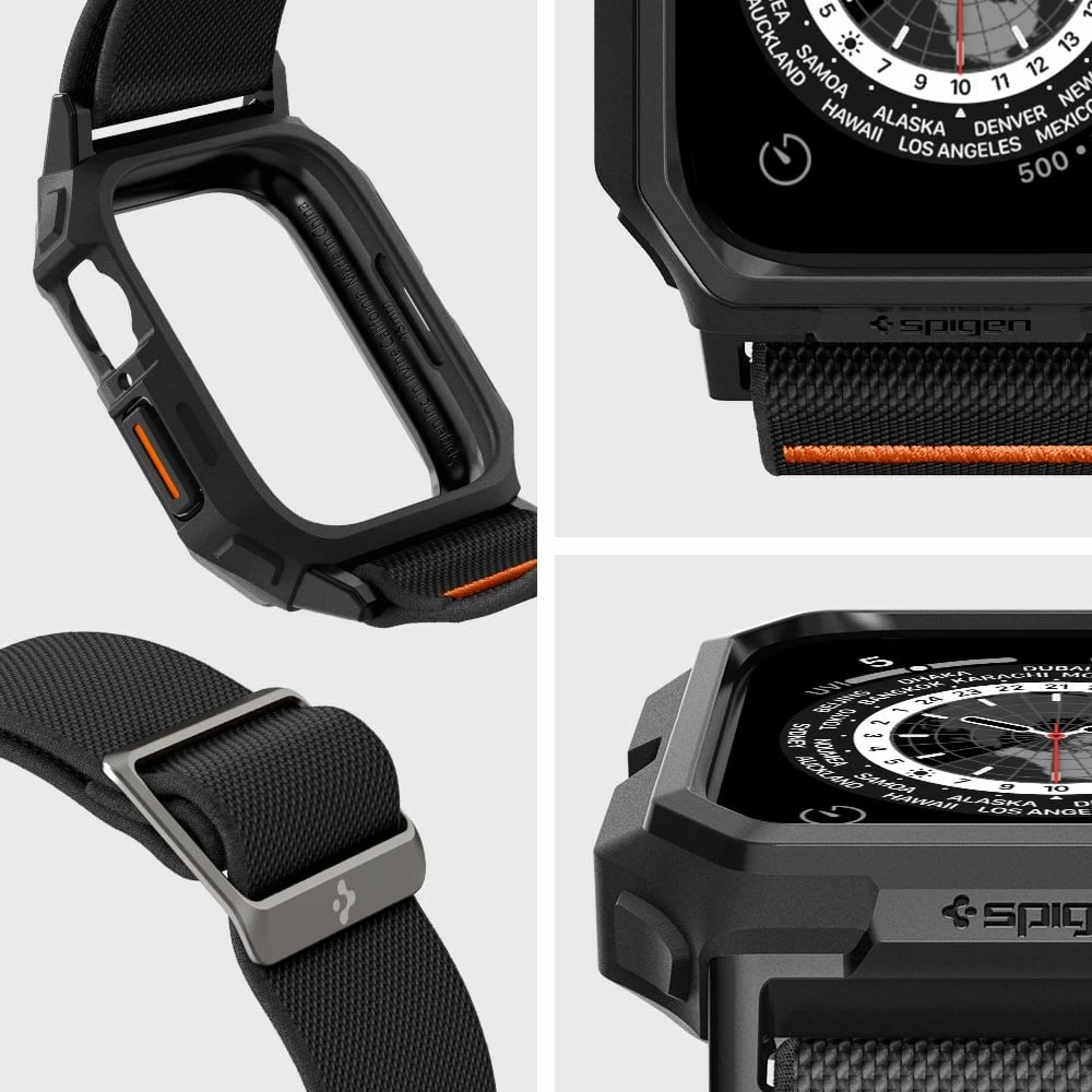 Mbështjellës Spigen Lite Fit Pro me rrip për Apple Watch 4/5/6/7/8/9/SE 44/45mm, e zezë