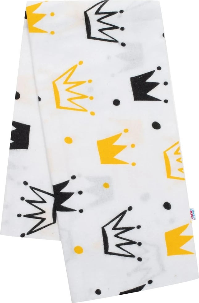 Pelenë flanel, NEW BABY, White Crown, 70x80 cm, e bardhë