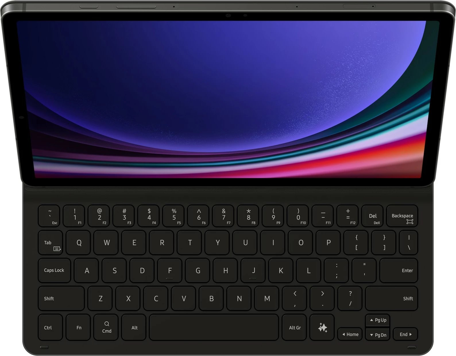 Mbështjellës tastierë Samsung EF-DX720, QWERTZ, Galaxy Tab S9, Galaxy Tab S9 FE, e zezë