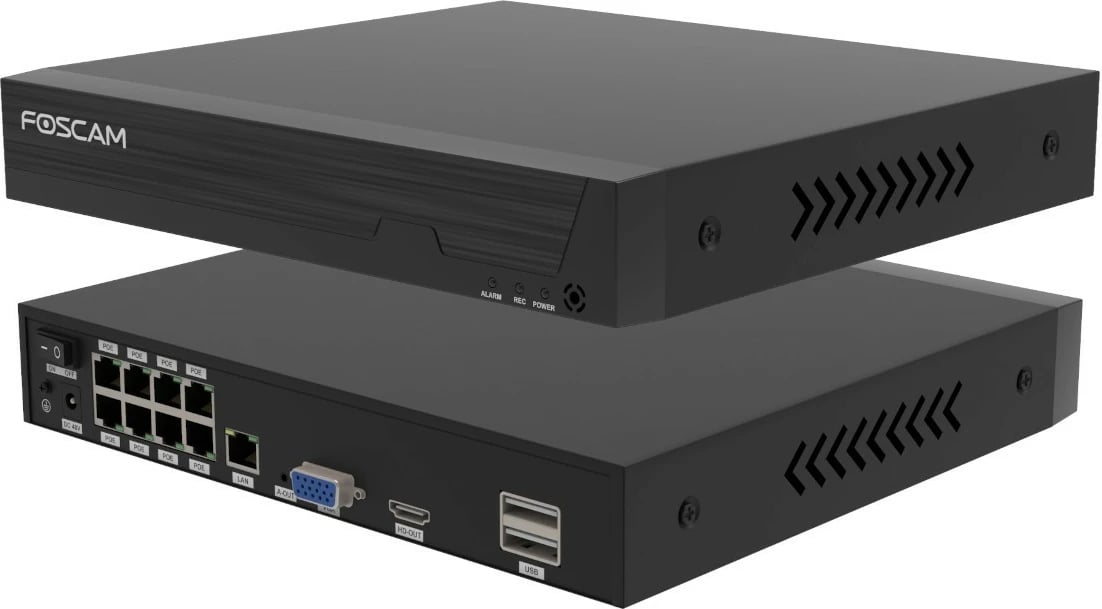 Set kamerash sigurie Foscam FNA108E-T4-2T, 4 kamera, regjistrues, 2TB, e zezë