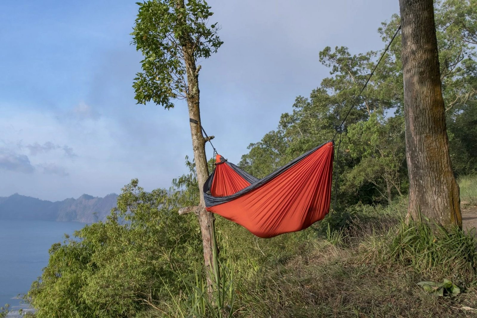 Hamak varës TITANUM 654654546, për 1 person, 200x200 cm, gri/portokalli
