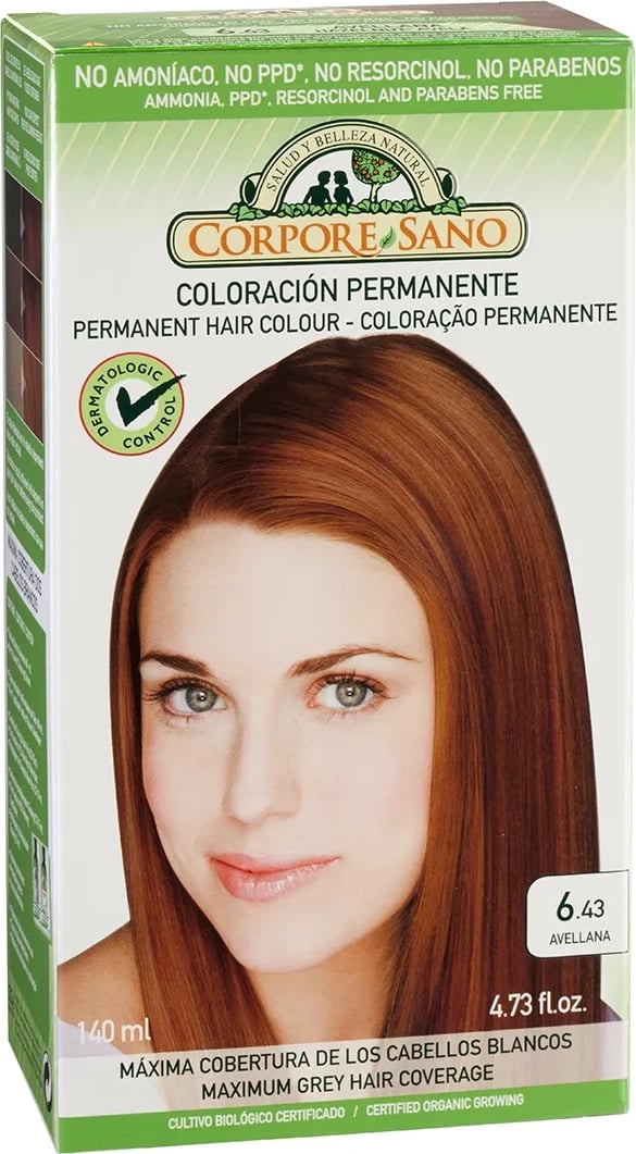 Ngjyrë për flokë permanente Corpore 6.43 Avellana unisex 140ml