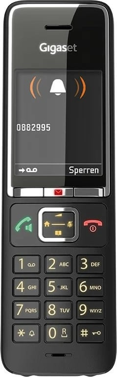 Telefon pa tela Gigaset COMFORT 550A, 3 dorëza, regjistrues automatik, 200 kontakte, i zi