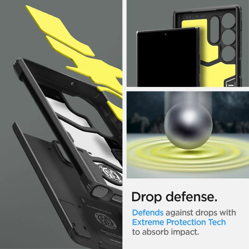 Mbështjellës Spigen Tough Armor për Samsung Galaxy S23 Ultra, i zi