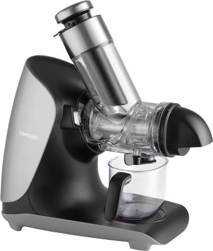 Shtrydhëse e ngadaltë frutash-perimesh, Concept Nutriboost LO7250, 200 W, 0.6 L, vidë çeliku inox, gryka 76 mm, 65 dB, e zezë/krom