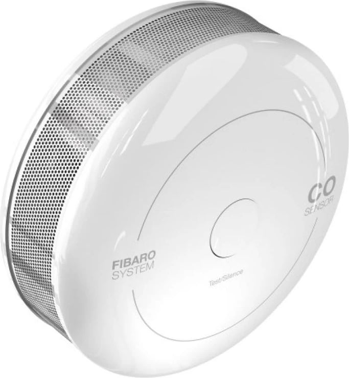 Sensor CO, FIBARO, FGCD-001 (FGCD001), për automatizim shtëpie, 95 x 55 x 95 mm, i bardhë