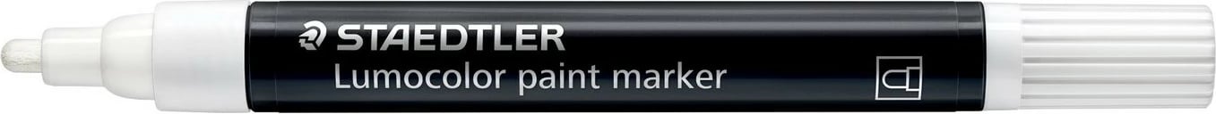 Marker STAEDTLER Lumocolor 349 C4, bullet tip, i bardhë/zi