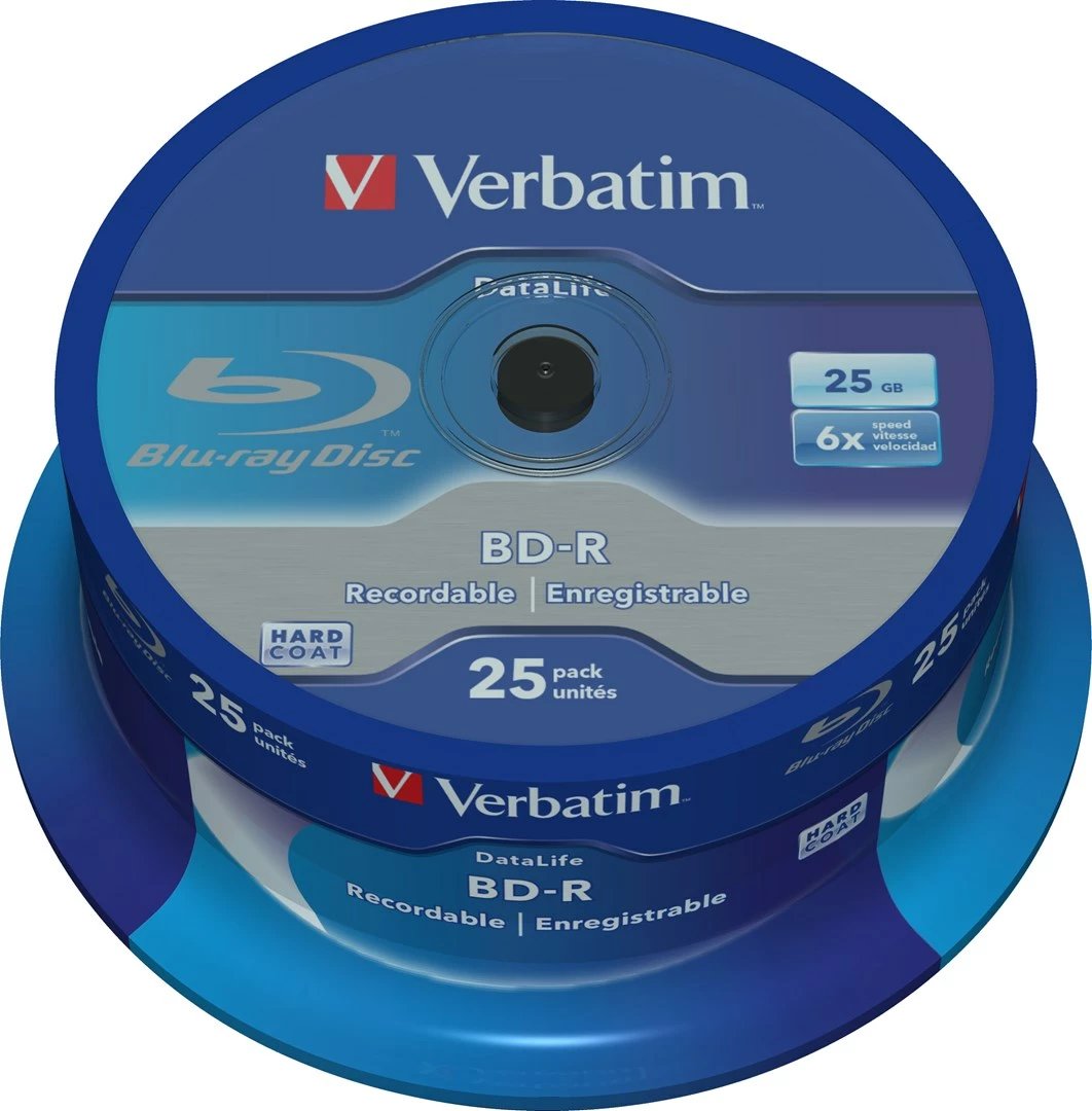 Disk BD-R Verbatim Datalife, 25 GB, 6x, 25 copë