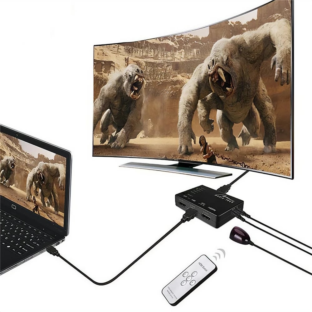 Switch HDMI 5-portësh Media-Tech MT5207, me telekomandë, i zi