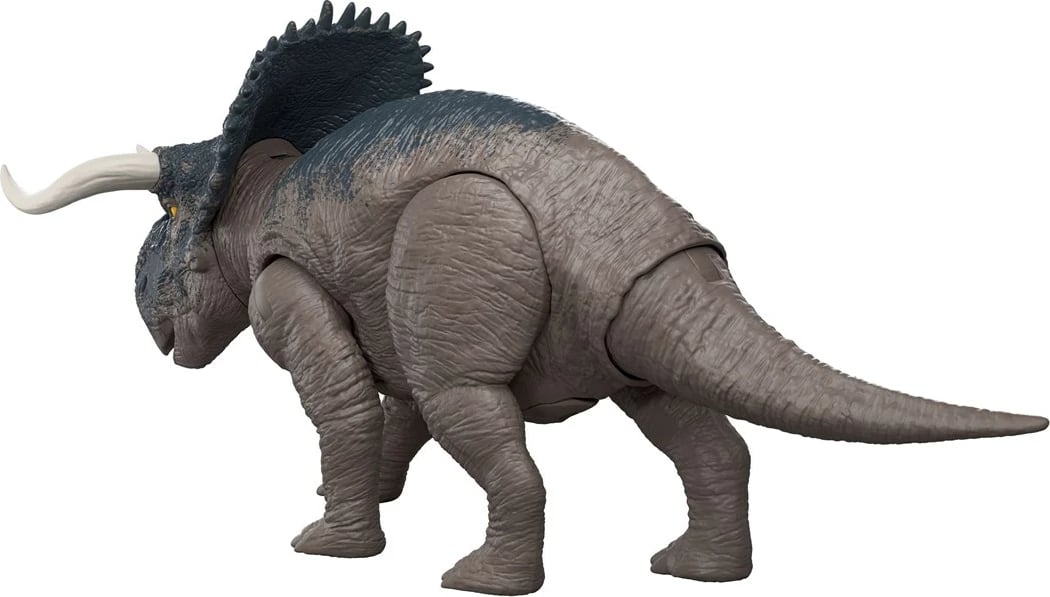 Lodër dinosauri MATTEL Jurassic World Rebirth Wild Roar Nasutoceratops, shumëngjyrëshe