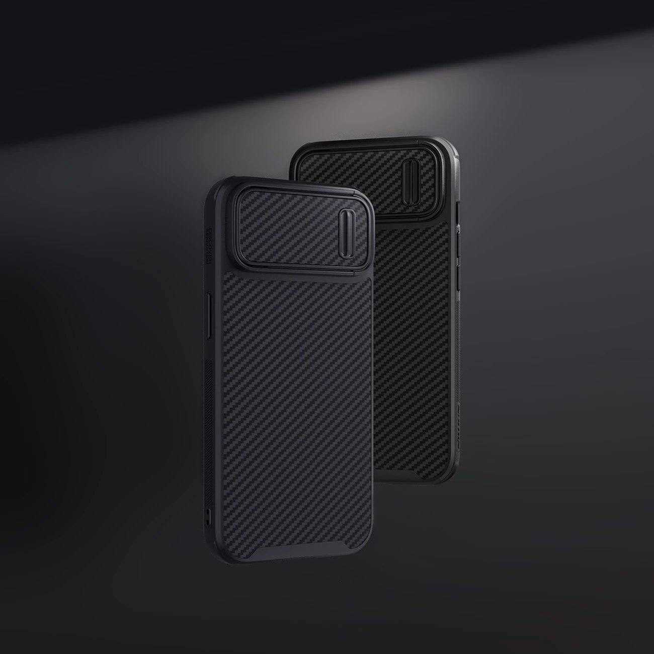 Mbështjellës Nillkin Synthetic Fiber S Case për iPhone 14 Pro Max me kapak kamere, e zezë