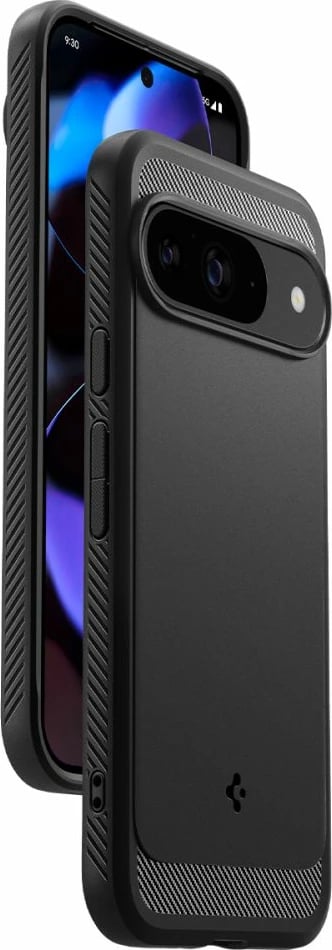 Mbështjellës Spigen Rugged Armor për Google Pixel 9 / 9 Pro, i zi