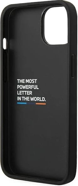 Mbështjellës BMW BMHCP14M22NBCK për iPhone 14 Plus 6.7", lëkurë karbon, zi