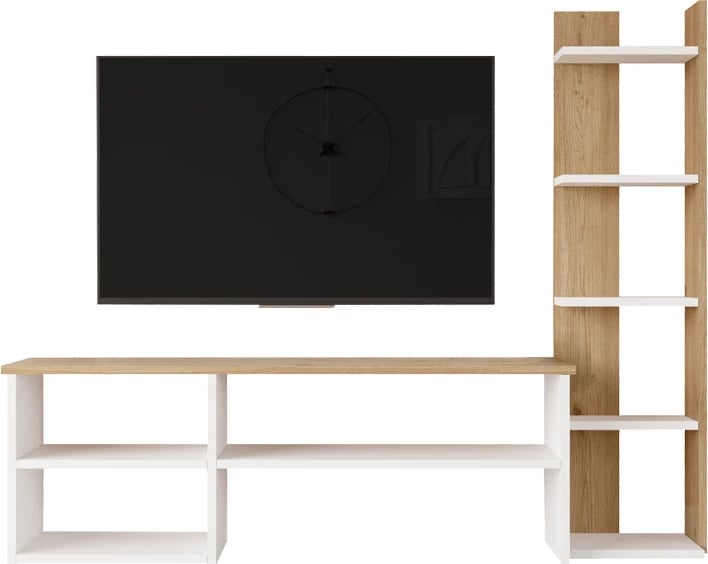 Set Perla për dhomë dite, ngjyrë e bardhë-natyrale, 120x29.5x41.8cm