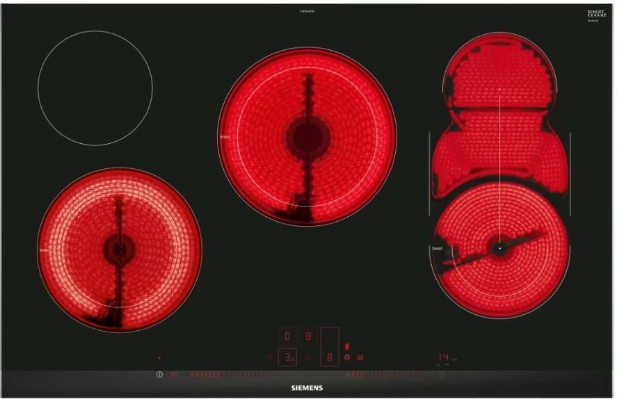 Pllakë qeramike Siemens ET875LMP1D, 80 cm, e zezë