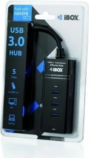Shpërndarës për USB Hub iBox IUH3FB, 5000Mbit/s. i zi