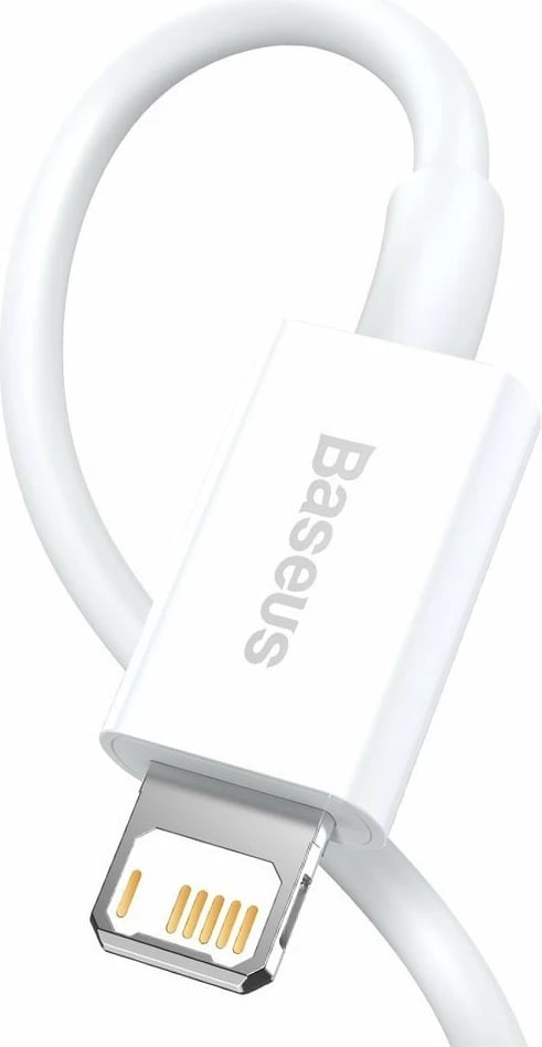 Kabllo Baseus Superior USB në Lightning, 0.25m, 2.4A, Bardhë