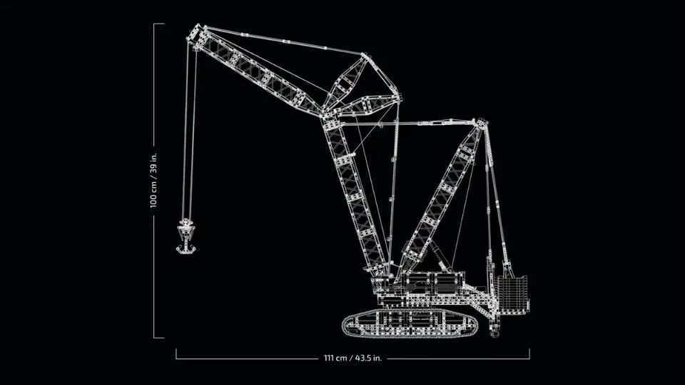 Set ndërtimi LEGO Technic Liebherr LR 13000, 2883 pjesë, 99 cm, i verdhë