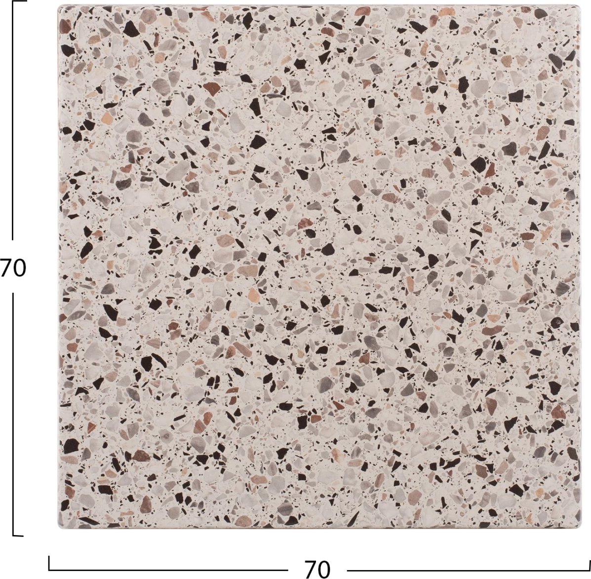 Sipërfaqe tavoline katrore, ngjyrë terrazzo, FH5230.16, 70x70 cm