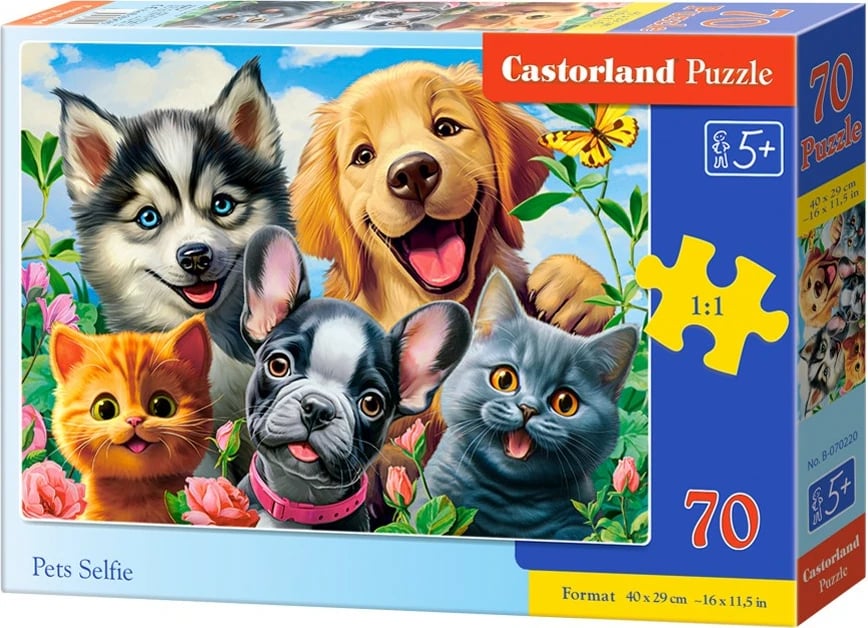 Puzzle Castor 70 pjesë Pets Selfie për fëmijë