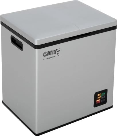 Frigorifer portativ me kompresor, Camry CR 8076, 38L, dy ndarje (15L frigorifer + 23L ngrirës), ekran LCD, gri