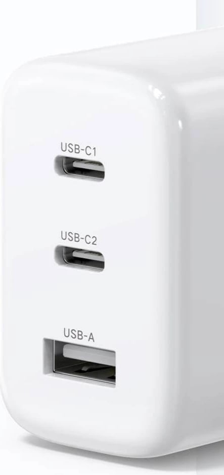 Karikues muri UGREEN CD275 me kabllo, 65W, 2x USB Type-C / USB-A, Bardhë