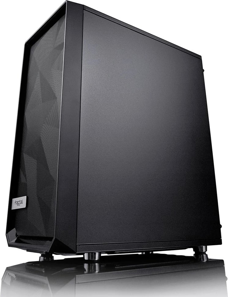 Kasë Fractal Design Meshify C Blackout, Midi Tower, ATX/ITX/mATX, xham i temperuar, e zezë