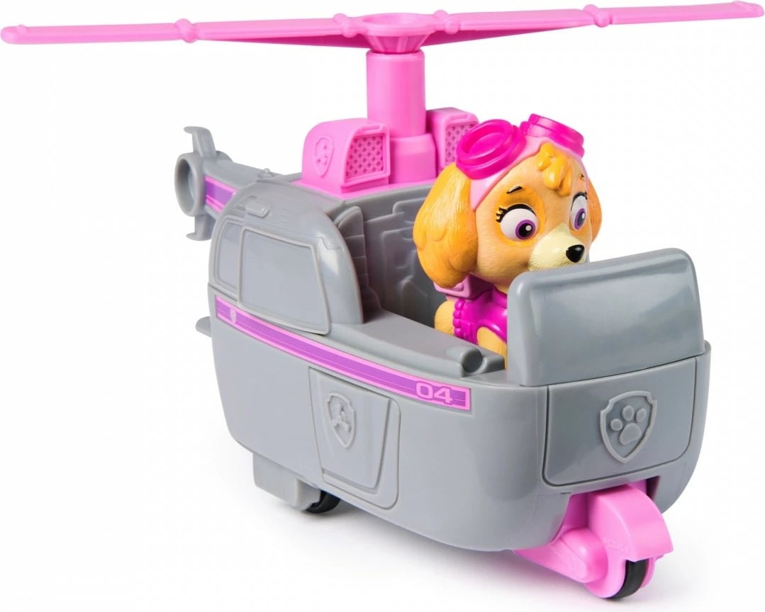 Lodër helikopter Paw Patrol Spin Master Skye, plastikë, gri/rozë