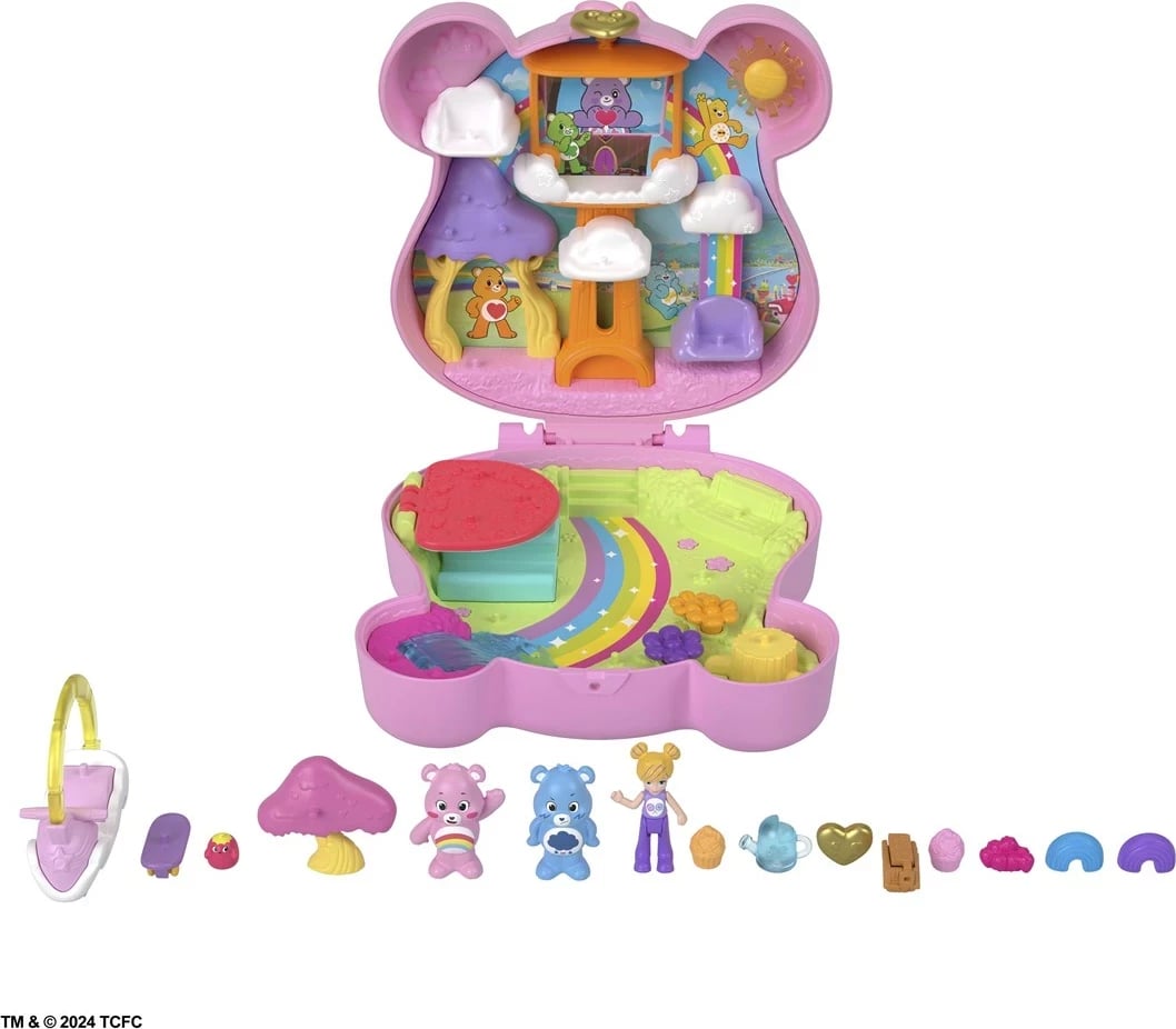 Set lodrash Polly Pocket Care Bears Compact, MATTEL, Shumëngjyrësh
