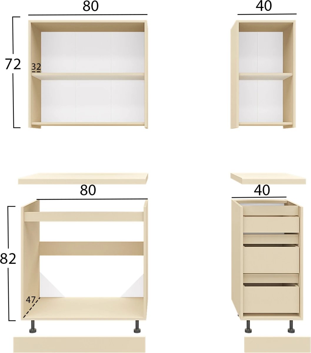 Kompozim kuzhine melamine ngjyrë lisi Sonoma, banak mermeri bexh, 120x47x84,8 cm, FH2466.01