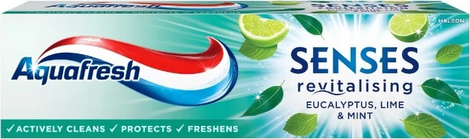 Pasta për dhëmbë Aquafresh Senses Revitalising Eucalyptus Lime & Mint 75ml