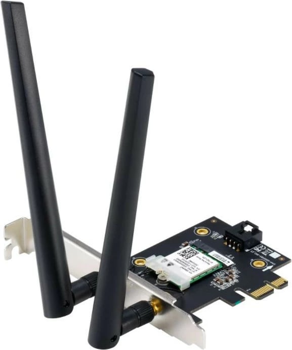 Kartë rrjeti WiFi Asus PCE-AX1800, PCIe, 2 antena, Bluetooth 5.2, e zezë