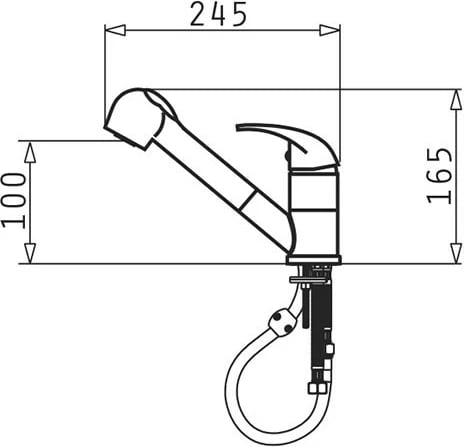 Pyramis Fido Granit Kitchen mixer 090920138 black dotted
