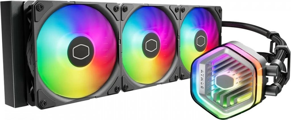 Kasë ftohëse me lëng Cooler Master MasterLiquid 360 Atmos, ARGB, 3x120mm, e bardhë