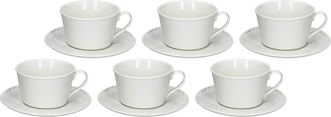 Set filxhanësh çaji LA PORCELLANA BIANCA Bosco me pjatë, 180 ml, Bardhë