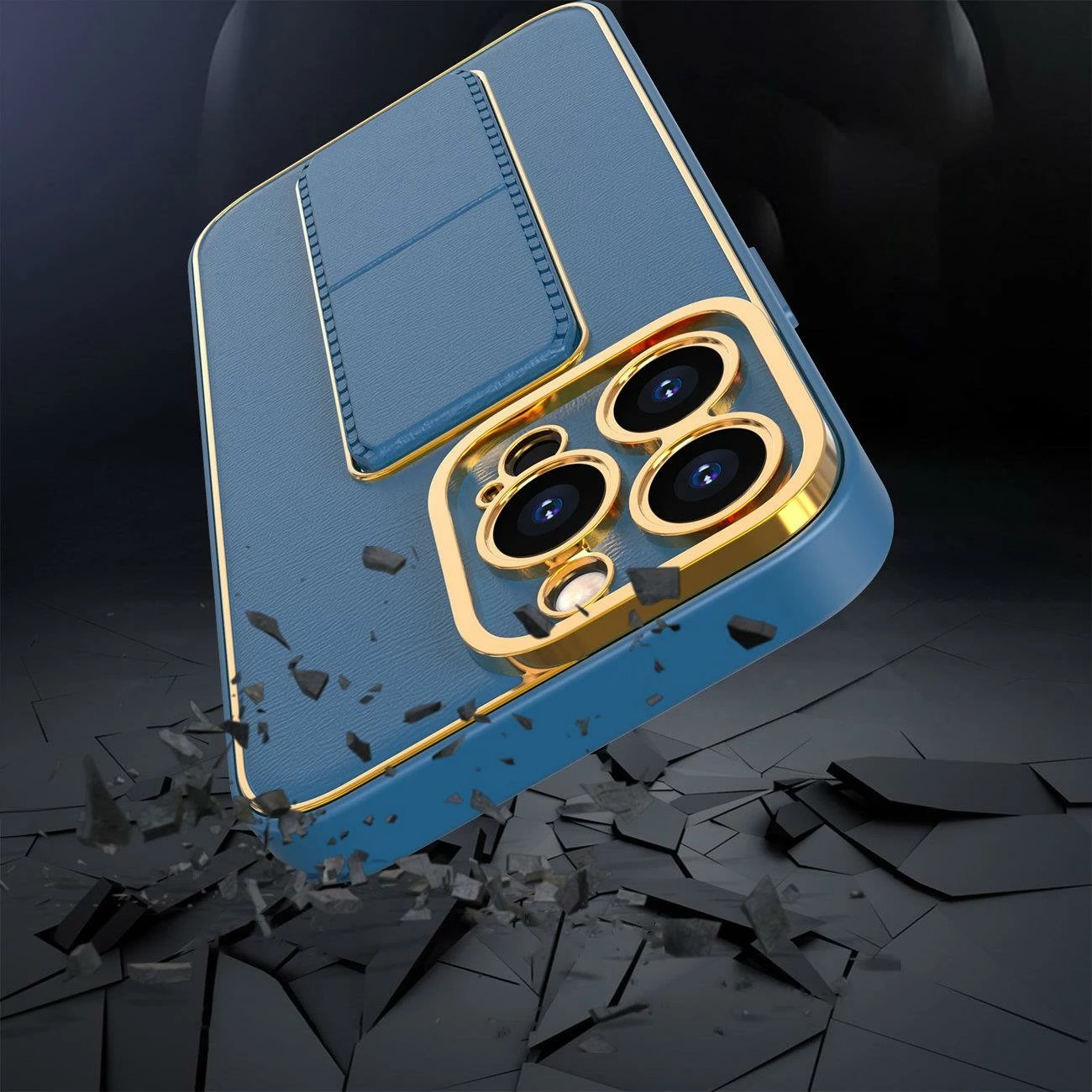 Mbështjellës Hurtel Kickstand Case për Samsung Galaxy A13, silikon, kaltër