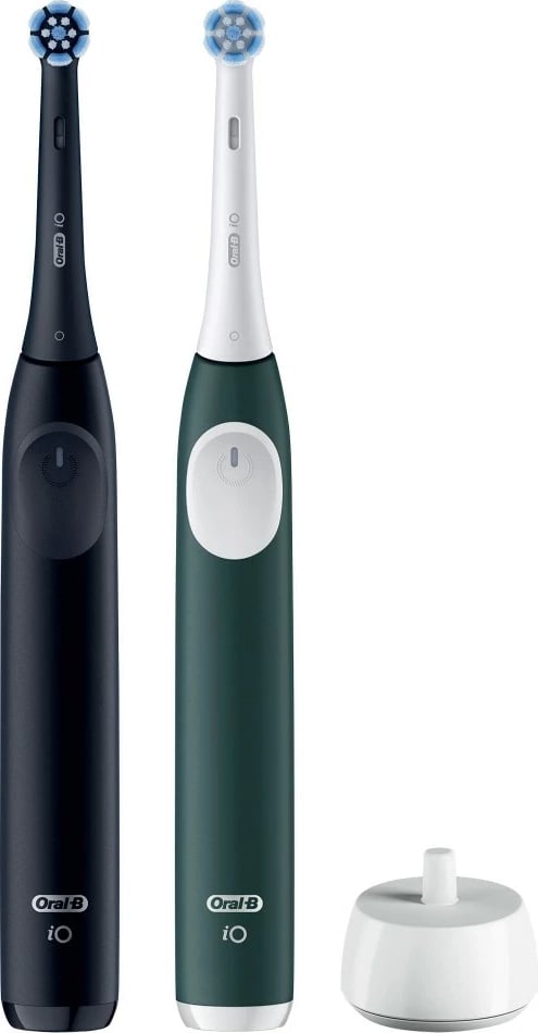 Furçë dhëmbësh elektrike Oral-B iO Series 2, 2 doreza, 2 koka, Night Black/Forest Green
