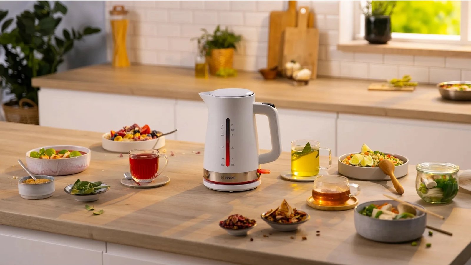Çajnik Bosch TWK4M221, 1.7 L, 2400 W, Bardhë
