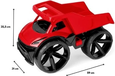 Kamion lodër Wader Maximus 64000, plastikë, i kuq dhe i zi