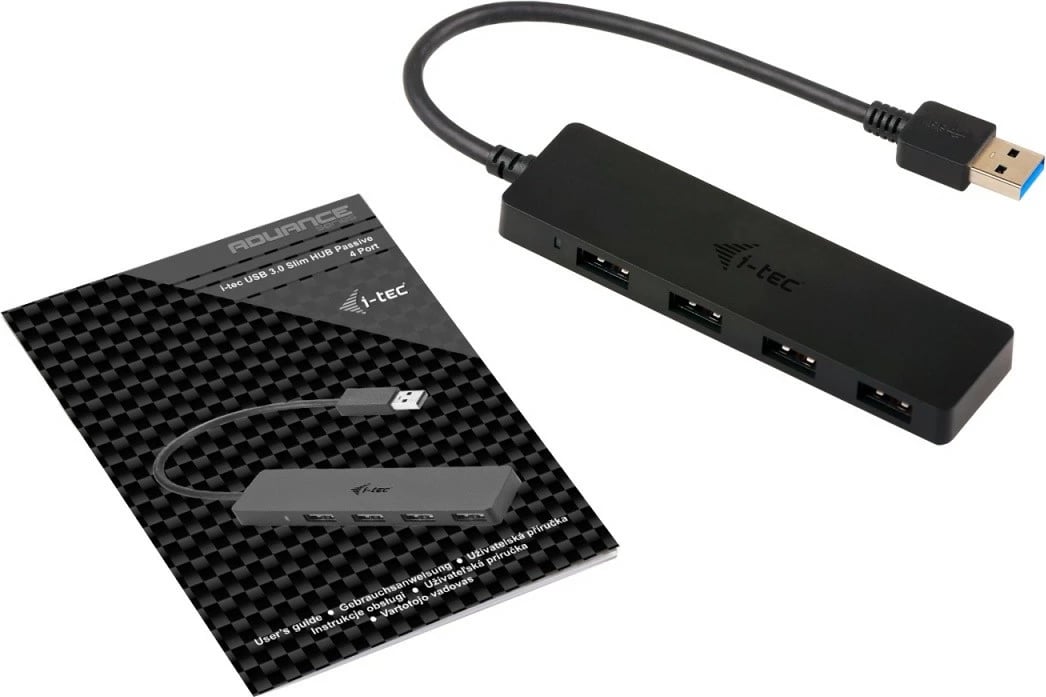 USB HUB i-tec U3HUB404, 4 porta, USB 3.0, pasiv, e zezë