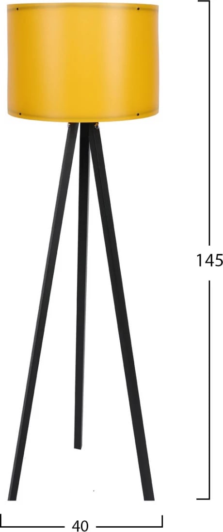 Llambë dyshemeje në të zezë dhe të verdhë, FH7272.12, Φ38x145 cm