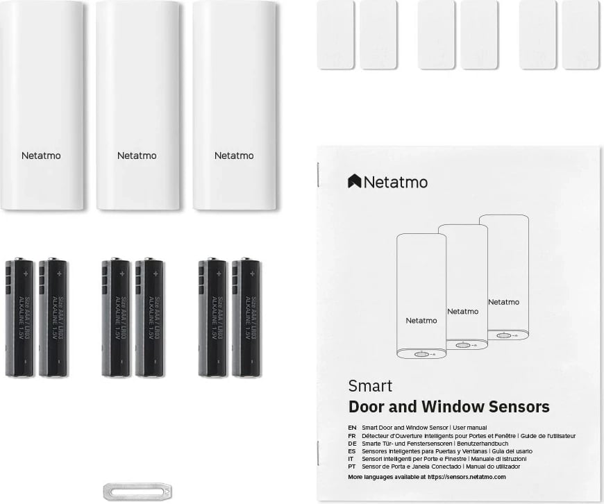 Sensorë dyer/dritare Netatmo DTG-EC, Wireless, të bardhë, set 3 copë