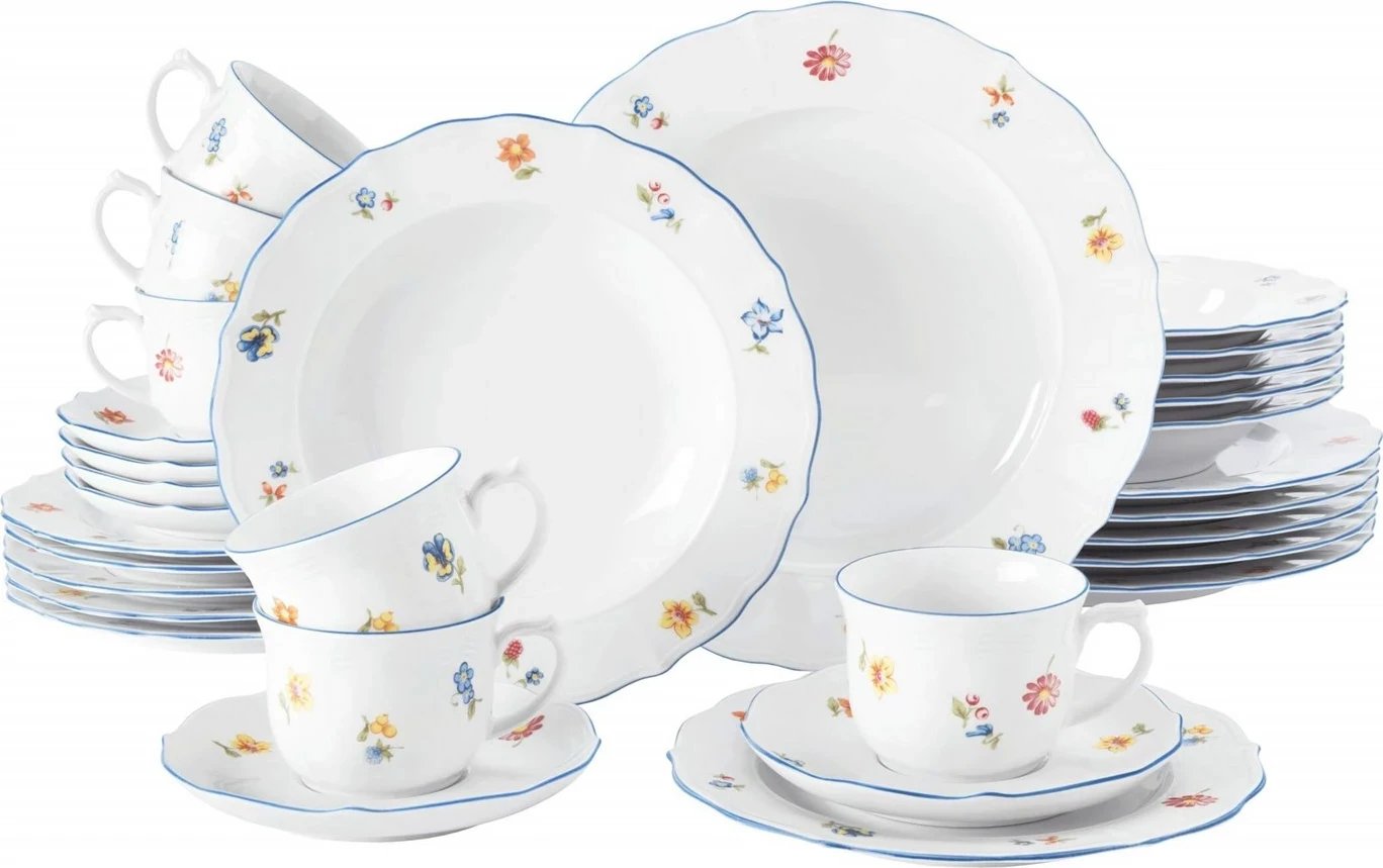Set enë tavoline Seltmann Weiden, 30 copë, Porcelan, Bardhë