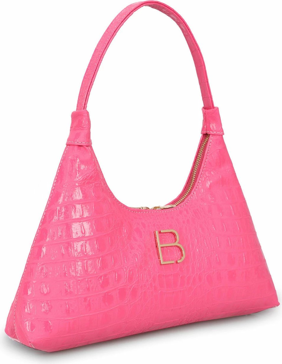 Çantë shpatull për femra, Lucky Bees, croco fuchsia, 505