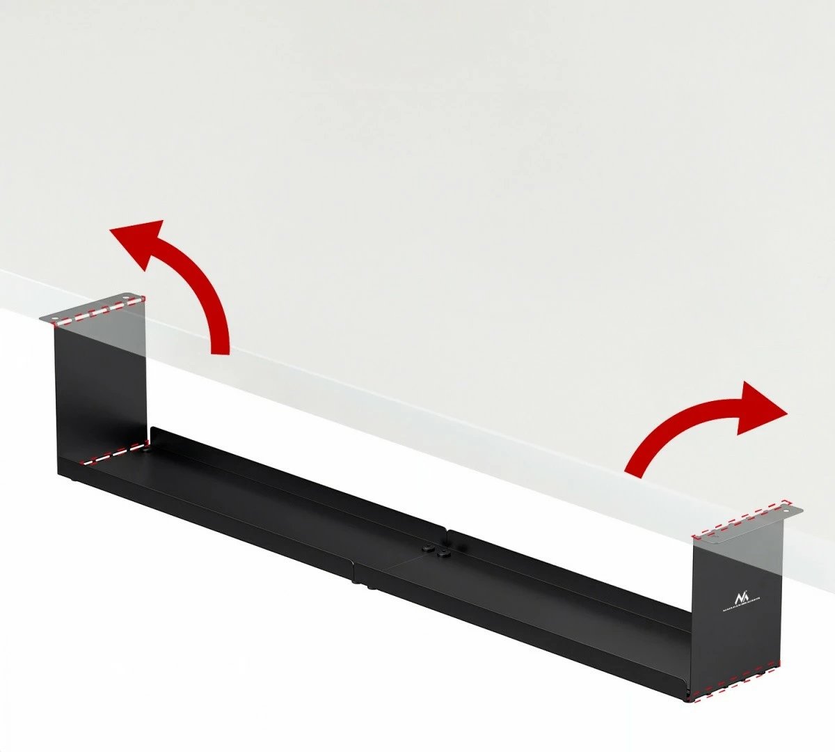 Organizues kabllosh Maclean MC-107 B, kompakt, nën tavolinë, i zi