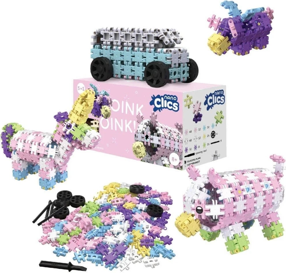 Blloqe ndërtimi Nano Clics Fantasy Builders, 250 pjesë, për fëmijë 8+