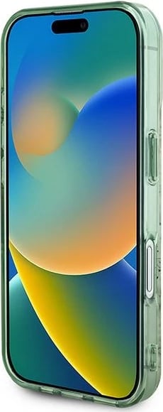 Mbështjellës Guess IML Flower & Tonal Circle MagSafe për iPhone 16 Plus, Gjelbër