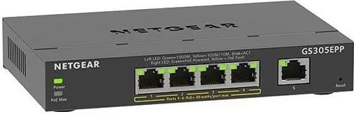 Switch Netgear GS305EPP-100PES, 5 porte, PoE, i zi