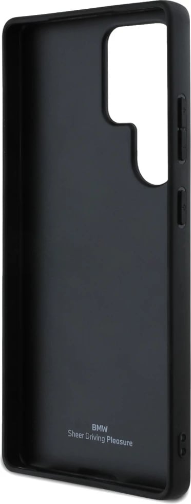Mbështjellës BMW Leather Big Wordmark për Samsung Galaxy S25 Ultra, i zi